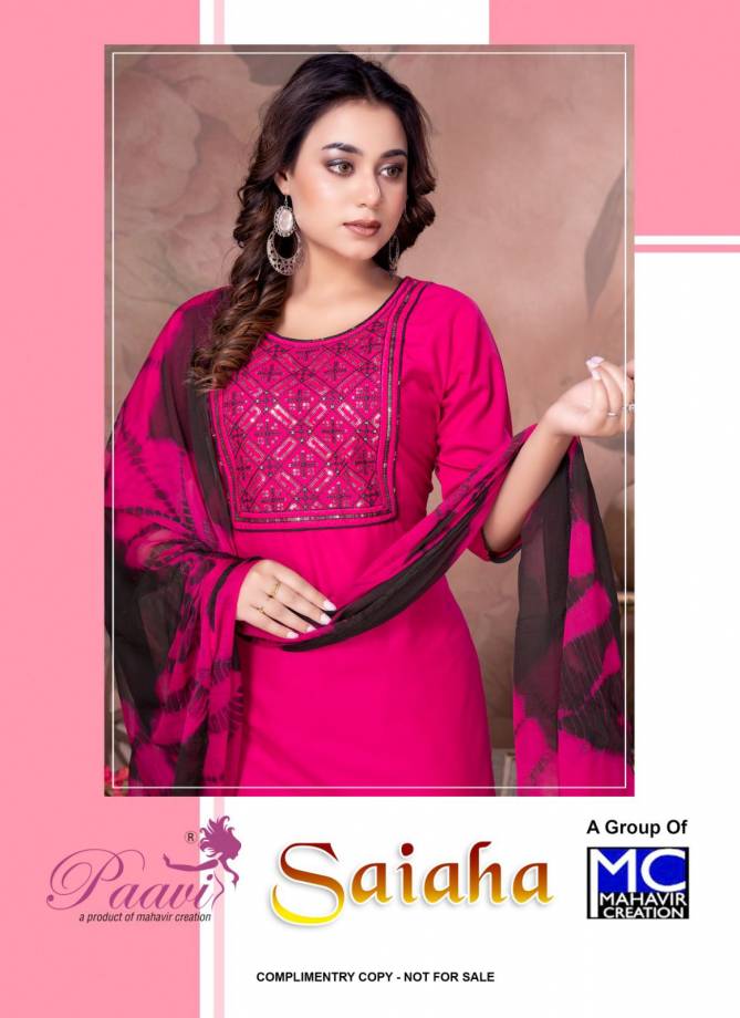 Saiaha Vol 1 By Paavi Designer Salwar Suit Catalog
